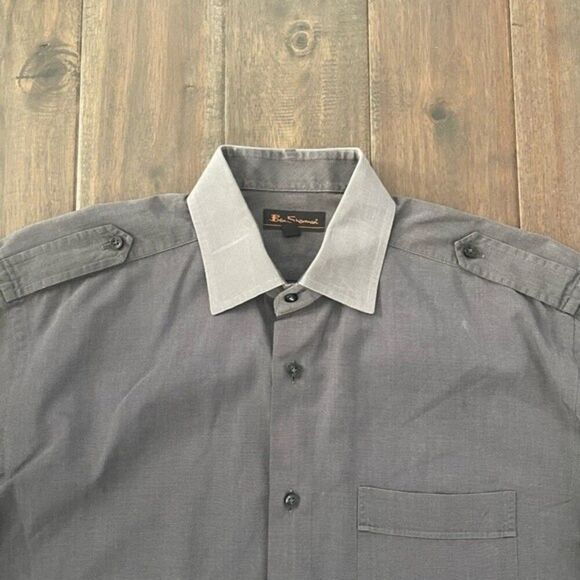 Ben Sherman Gray Oxford Button Down Men’s M - Picture 5 of 8